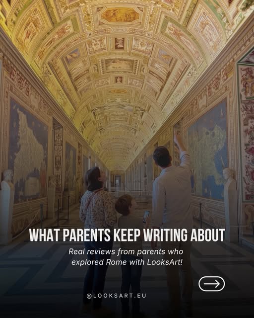 Famiglia nella galleria dei Musei Vaticani — post di @looksart.eu