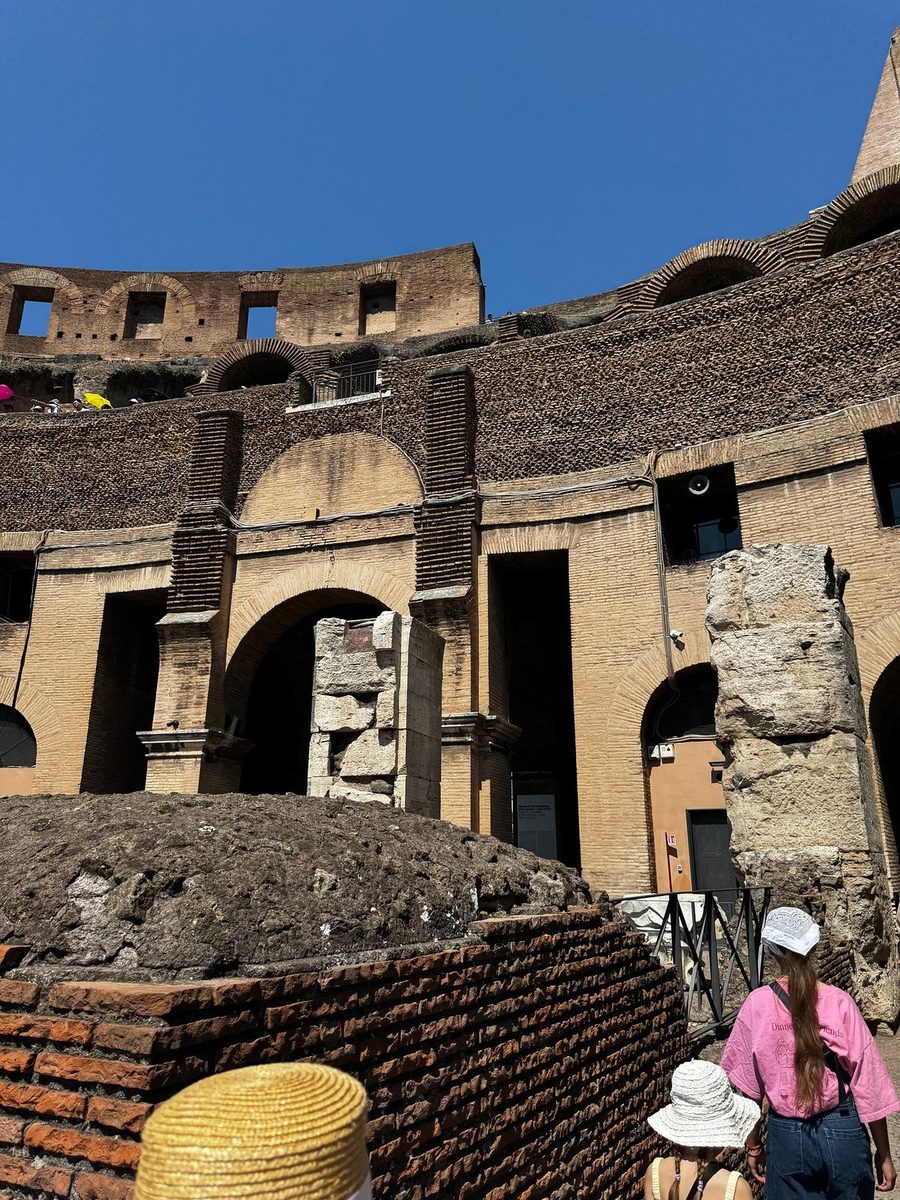 The inner tiers and arches of the Colosseum